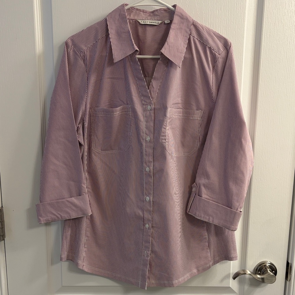 Calvin Klein Women's Button Down Shirt - Lavender
